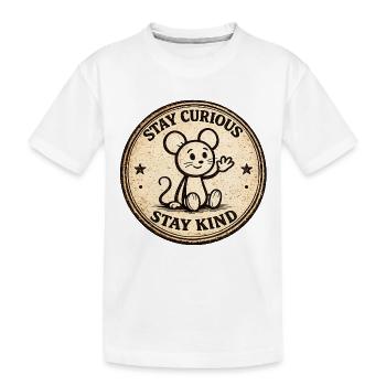 Insigne vintage de la souris curieuse - T-shirt bio Premium Enfant - blanc - Devant