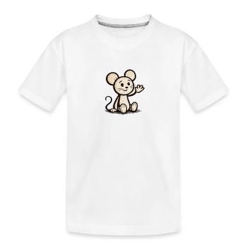 Souris câline qui agite - T-shirt bio Premium Enfant - blanc - Devant