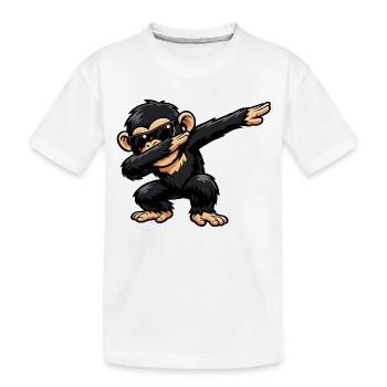 Chimpanzé en train de faire du dab - T-shirt bio Premium Enfant - blanc - Devant