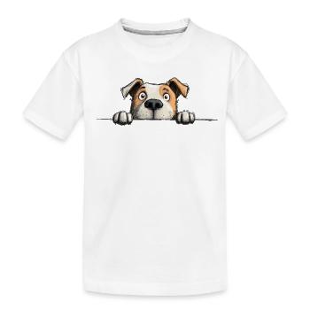 Produits dérivés Staffy Drôles de Chiens Amoureux - T-shirt bio Premium Enfant - blanc - Devant