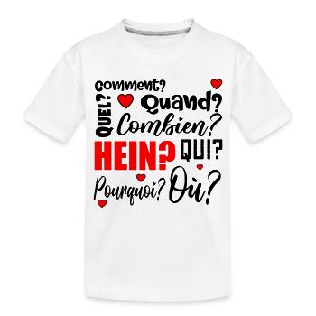 mots interrogatifs - français - T-shirt bio Premium Enfant - blanc - Devant