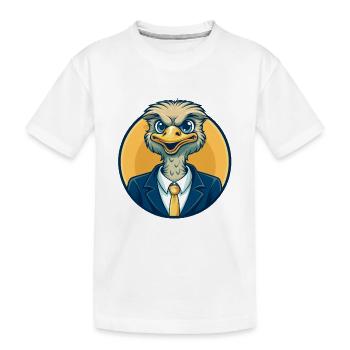 Strauß-Kawaii-Maskottchen-Cartoon-Clipart-Logo-Abzeichen - Kinder Premium Bio T-Shirt - Weiß - Vorne