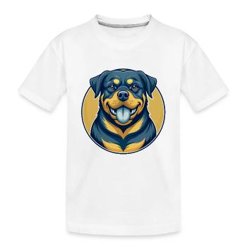 Logo clipart de dessin animé de la mascotte Rottweiler Dog Kawaii - T-shirt bio Premium Enfant - blanc - Devant