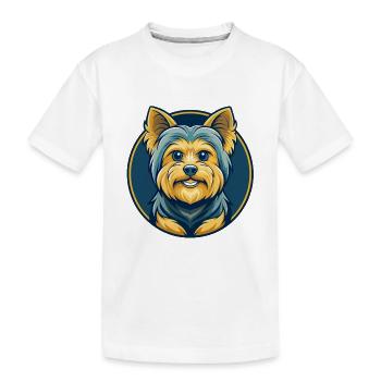 Logo clipart de dessin animé Yorkshire Terrier Kawaii - T-shirt bio Premium Enfant - blanc - Devant
