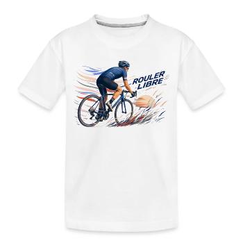 Rouler Libre: Cycliste en Flux - T-shirt bio Premium Enfant - blanc - Devant