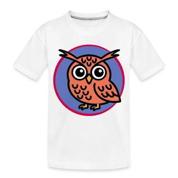 Hibou de dessin animé - T-shirt bio Premium Enfant - blanc - Devant