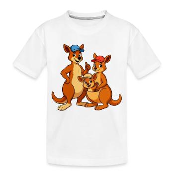 Dessin animé de la famille kangourou - T-shirt bio Premium Enfant - blanc - Devant