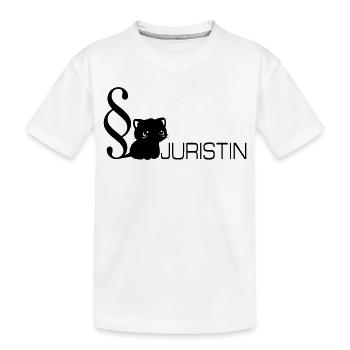 Jura Katze Juristin - Kinder Premium Bio T-Shirt - Weiß - Vorne