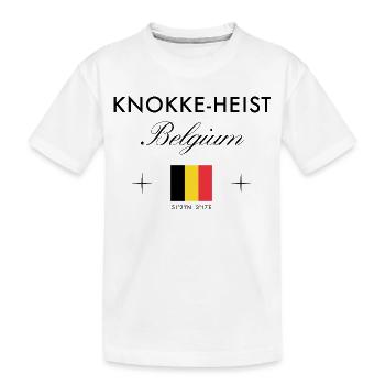 Le braquage de Knokke Belgique coordonne le souvenir de voyage - T-shirt bio Premium Enfant - blanc - Devant