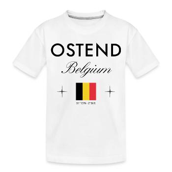 Ostende Belgique Coordonnées Souvenir de voyage - T-shirt bio Premium Enfant - blanc - Devant