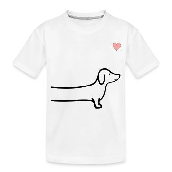 Dackel Herz Hunde - Kinder Premium Bio T-Shirt - Weiß - Vorne