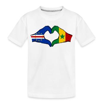 Kap Verde Senegal Flagge Hände Herzform - Kinder Premium Bio T-Shirt - Weiß - Vorne