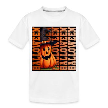 Citrouille d’Halloween - T-shirt bio Premium Enfant - blanc - Devant