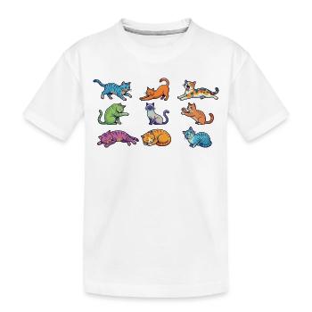 Bunte Katzen: Süße Comic Kätzchen Pop-Art - Kinder Premium Bio T-Shirt - Weiß - Vorne