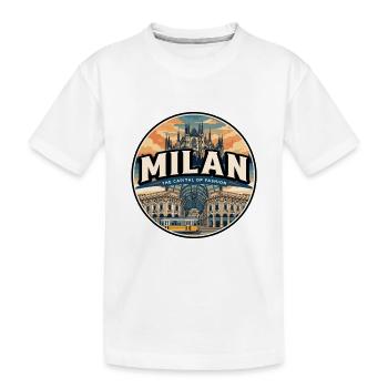 Badge de voyage rétro du Duomo de Milan - T-shirt bio Premium Enfant - blanc - Devant