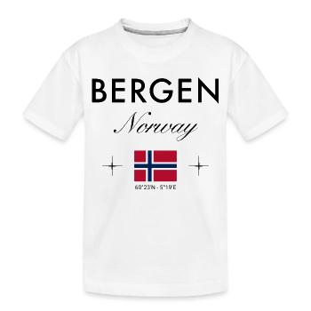 Bergen Norvège Coordonnées Souvenir de voyage - T-shirt bio Premium Enfant - blanc - Devant