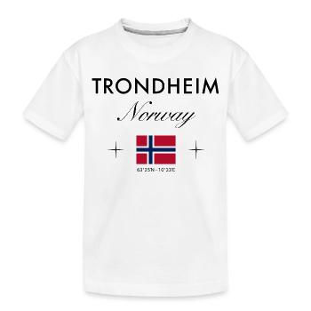 Coordonnées de Trondheim Souvenir de voyage - T-shirt bio Premium Enfant - blanc - Devant