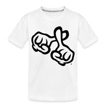 Fingerkreuz (Hände / Kreuz / Bibel / Religion, 2C) - Kinder Premium Bio T-Shirt - Weiß - Vorne