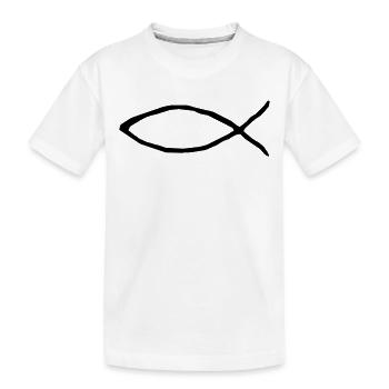 Christlicher Fisch - Kinder Premium Bio T-Shirt - Weiß - Vorne