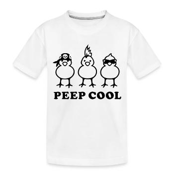 Peep Cool - Kinder Premium Bio T-Shirt - Weiß - Vorne