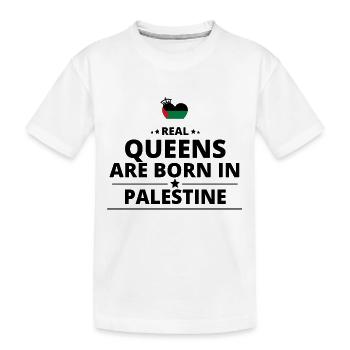 GIFT QUEENS LOVE FROM PALESTINE PALESTINA - Kids' Premium Organic T-Shirt - white - Front