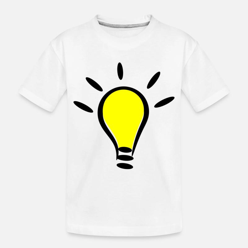 Glühbirne Licht an Idee Geschenk Idee - Kinder Premium Bio T-Shirt - Weiß