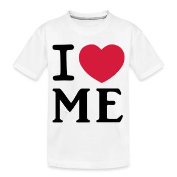 I Love Me Herz Logo - Kinder Premium Bio T-Shirt - Weiß - Vorne