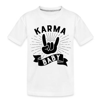 Karma Baby Yoga Yogi - Kinder Premium Bio T-Shirt - Weiß - Vorne