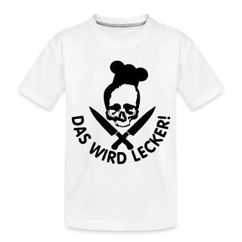 lecker kochen / kochen / lecker / skull - Kinder Premium Bio T-Shirt - Weiß - Vorne