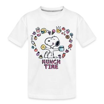 Peanuts Snoopy Munch Time Bouffe - T-shirt bio Premium Enfant - blanc - Devant