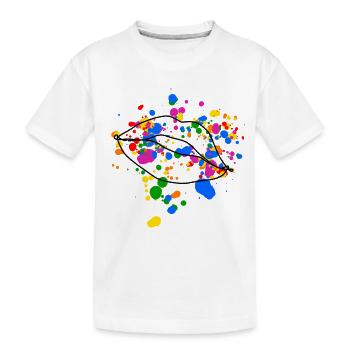 Queer Kissing Lips Design - Kids' Premium Organic T-Shirt - white - Front