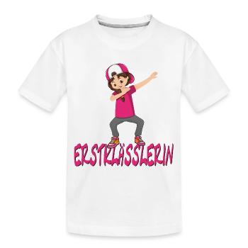 Erstklässler Dub Mädchen Einschulung Schülerin - Kinder Premium Bio T-Shirt - Weiß - Vorne