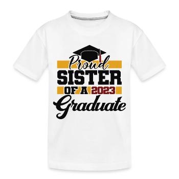 Fière sœur d’une fête de remise des diplômes d’études supérieures en 2023 - T-shirt bio Premium Enfant - blanc - Devant