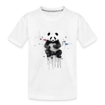 süßer Panda Grafitti - Kinder Premium Bio T-Shirt - Weiß - Vorne