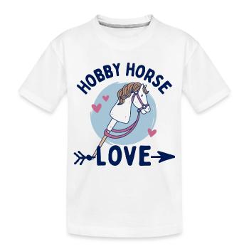 Hobby Horse Girl Hobbyhorsing Steckenpferd Mädchen - Kinder Premium Bio T-Shirt - Weiß - Vorne