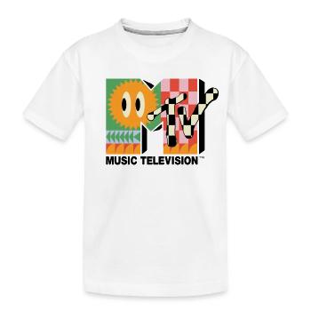 MTV Music Television Colourful Logo With Sun - Kids' Premium Organic T-Shirt - white - Front