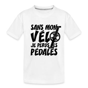 SANS MON VÉLO, JE PERDS LES PÉDALES ! - T-shirt bio Premium Enfant - blanc - Devant
