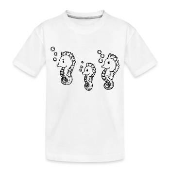 Drei kleine Seepferdchen - Kinder Premium Bio T-Shirt - Weiß - Vorne