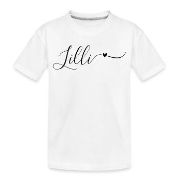 Nom de famille Lilli Prénom décoratif - T-shirt bio Premium Enfant - blanc - Devant