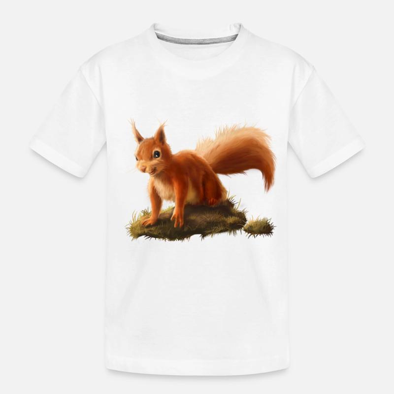 Kleines Eichhörnchen - Kinder Premium Bio T-Shirt - Weiß