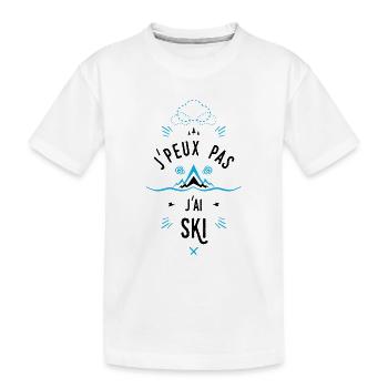 j'peux pas j'ai ski bleu - T-shirt bio Premium Enfant - blanc - Devant