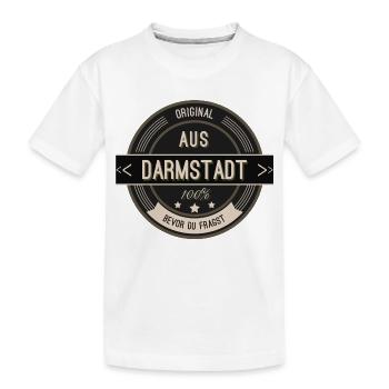 Original aus Darmstadt 100% - Kinder Premium Bio T-Shirt - Weiß - Vorne