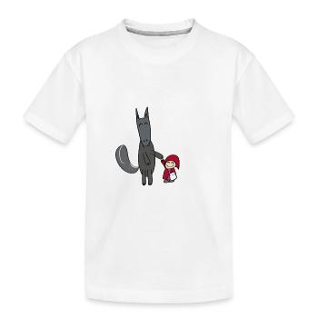 Le loup et le petit chaperon rouge - T-shirt bio Premium Enfant - blanc - Devant