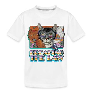 Verbrechen CAT- Breaking the Law - Kinder Premium Bio T-Shirt - Weiß - Vorne