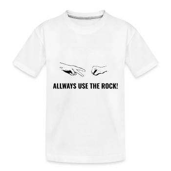 Schere Stein Papier Allways Use the Rock schwarz - Kinder Premium Bio T-Shirt - Weiß - Vorne