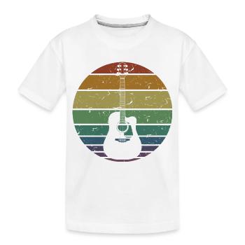 Retro Akustikgitarre Gitarrist Gitarrist Gitarrist Geschenk - Kinder Premium Bio T-Shirt - Weiß - Vorne