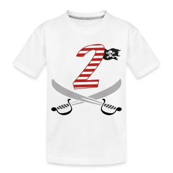 Ich bin Zwei 2 / Pirat Geburtstag Party Geschenk - Kinder Premium Bio T-Shirt - Weiß - Vorne