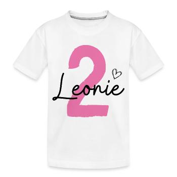 Leonie 2 - Kinder Premium Bio T-Shirt - Weiß - Vorne