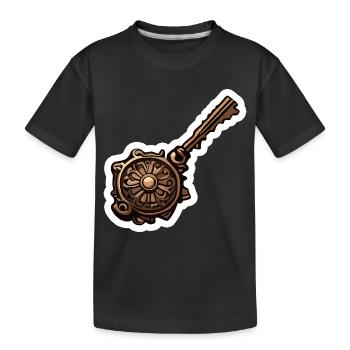Key / Lock / Locked / Security - Kids' Premium Organic T-Shirt - black - Front