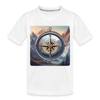 Boussole / Direction cardinale / Voyage / Survie - T-shirt bio Premium Enfant - blanc - Devant